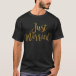 Camiseta Recem casados| Impressão de folha de ouro| T-Shirt<br><div class="desc">Faz um excelente de novo presente</div>
