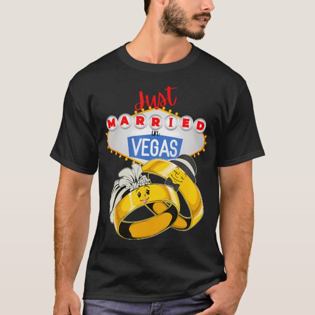 Camiseta Recem casados no VEGAS Las Vegas casamento BRIDE G (Frente)