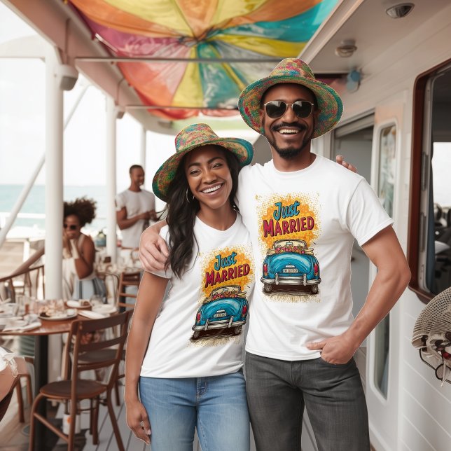 Camiseta Recem casados pop Art (Criador carregado)