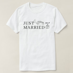 Camiseta Recém-Casados Senhor e Senhora Lua de Mel, Casal R