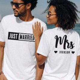 Camiseta Recém-Casados Senhor Senhora Casal Recentemente Ca