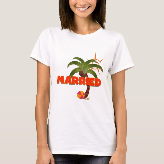 Camiseta Recem casados tropical (Frente)