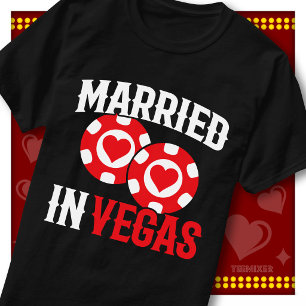 Camiseta Recém-Casados Vegas Cassino Corações Fichas Amor C