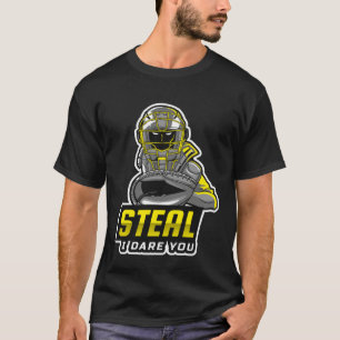 Camiseta Receptor de beisebol infantil roubar eu desafio vo