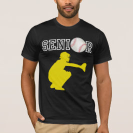 Camiseta Receptor de Beisebol Sênior Silhueta Amarela