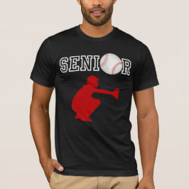 Camiseta Receptor de Beisebol Sênior Silhueta Vermelha