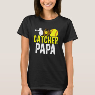 Camiseta Receptor de Softball Papai Orgulhoso Papai de Um G