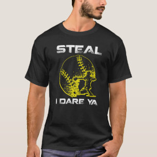 Camiseta Receptor de Softbol Roubo Eu Desafio Você Jogadora