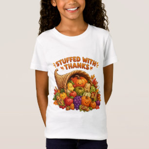 Camiseta Recheado Com Agradecimentos Cornucópia de Ação de