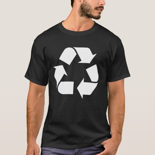 Camiseta Reciclagem Símbolo Reciclar não Traçar (Frente)