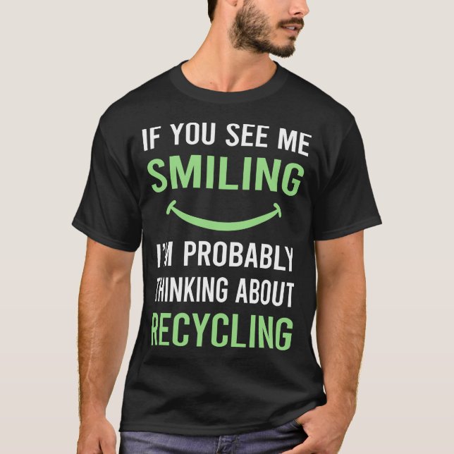 Camiseta Reciclar de Reciclagem sorridente (Frente)