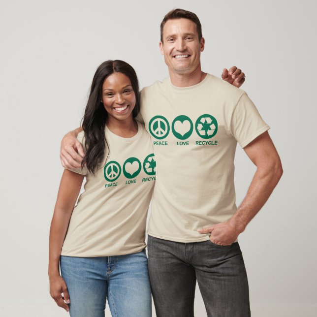 Camiseta Reciclar Peace Love (Unissex)
