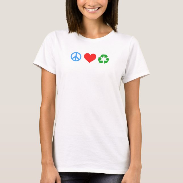 Camiseta Reciclar Peace Love (Frente)