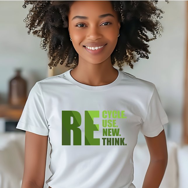 Camiseta Reciclar reduzir reutilização repensar (Criador carregado)