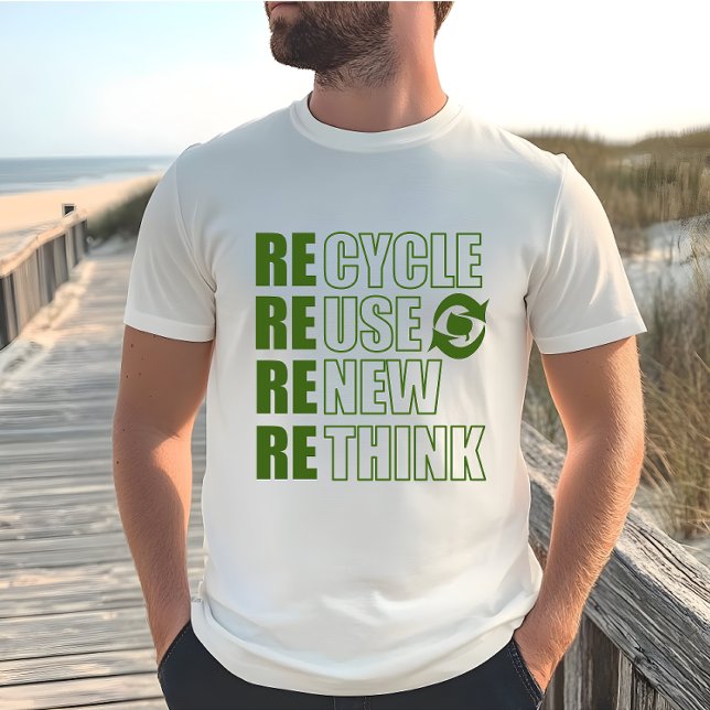 Camiseta Reciclar reduzir reutilização repensar (Criador carregado)