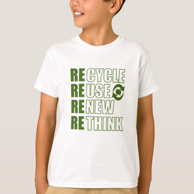 Camiseta Reciclar reduzir reutilização repensar (Frente)