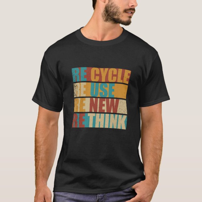 Camiseta Reciclar reduzir reutilização repensar (Frente)