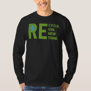 Camiseta Reciclar Reutilizar Renovar Repensar Dia da Terra