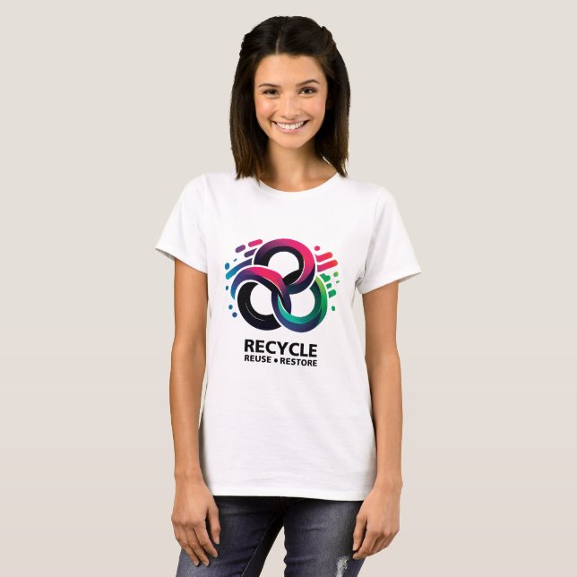 Camiseta Reciclar, Reutilizar, Restaurar (Frente Completa)