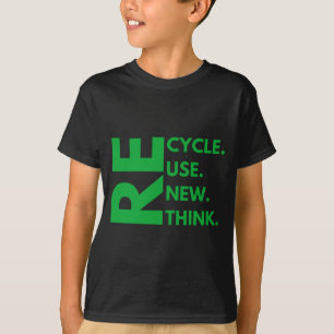 Camiseta Recicle Reutilize Renove Repense Dia da Terra Meio