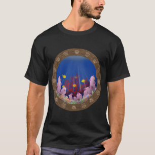 Camiseta Recife de Coral: Leque do Mar e Tang Amarelo