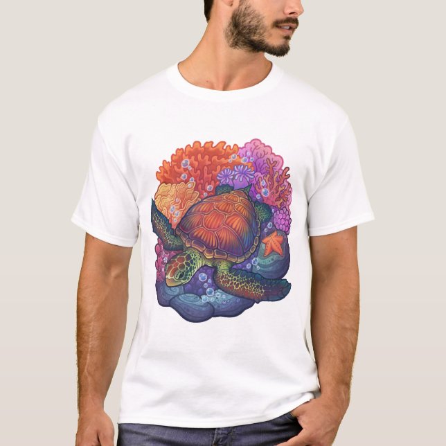Camiseta Recife de Tartaruga Marinha (Frente)