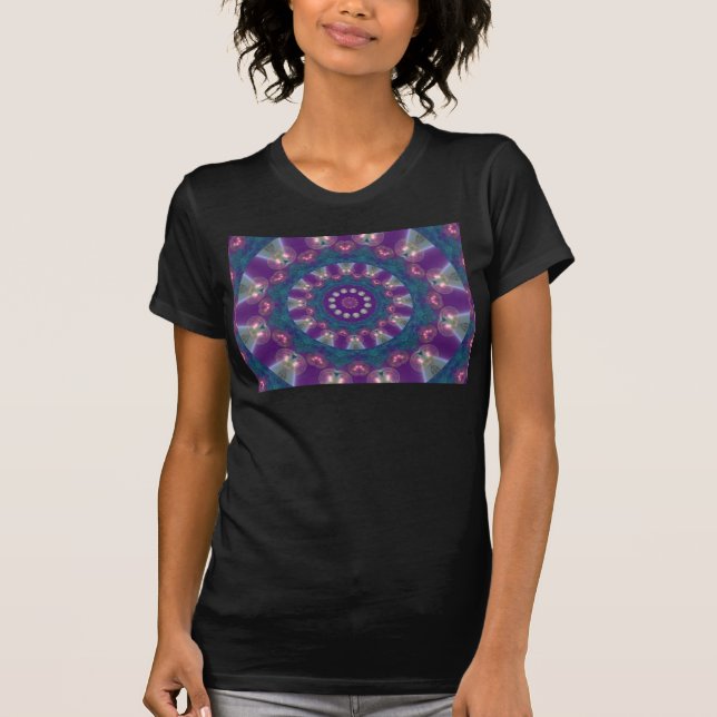 Camiseta Recolectores leves, mandala roxa abstrata mágica (Frente)