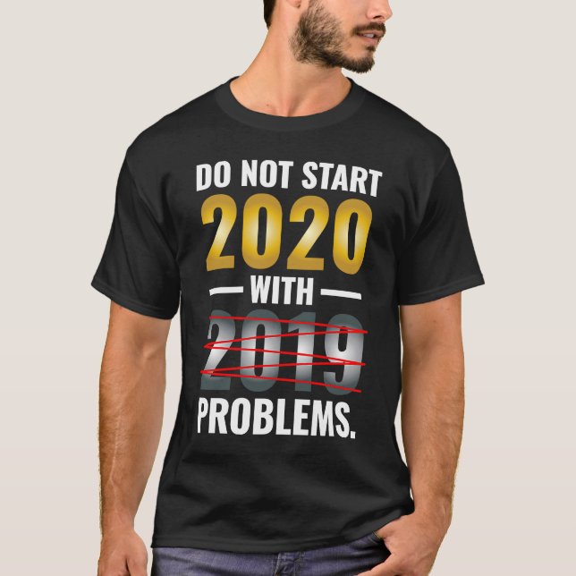 Camiseta Recolha de Ano Novo Feliz 2020 em 2019 (Frente)