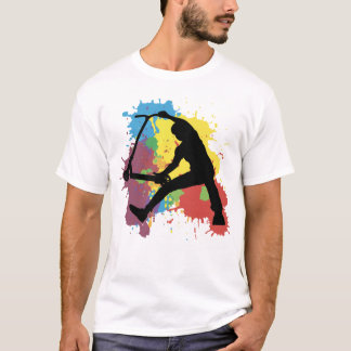 Camiseta recolha de dedos colorida com estilo livre do pati
