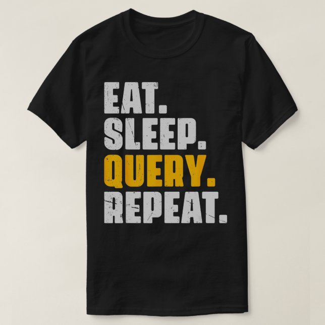 Camiseta Recolher Consulta Repetir Base De Dados De Codific (Frente do Design)