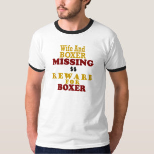 Camiseta Recompensa faltante do pugilista & da esposa para