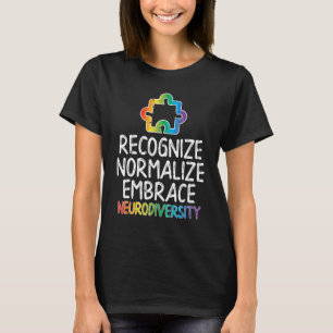 Camiseta Reconhecer Normalizar Abraçar Neurodiversidade Aut