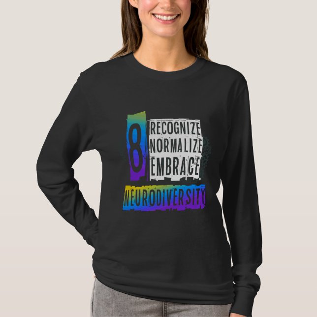 Camiseta Reconhecer Normalizar Adotar Autismo De Neurodiver (Frente)
