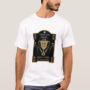 Camiseta Reconhecimento de Serviço de Emprego Longo