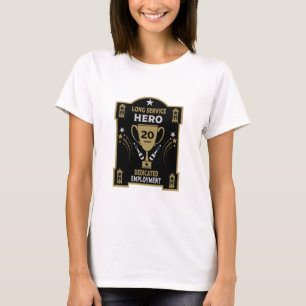 Camiseta Reconhecimento do Serviço de Emprego Longo Vinte A