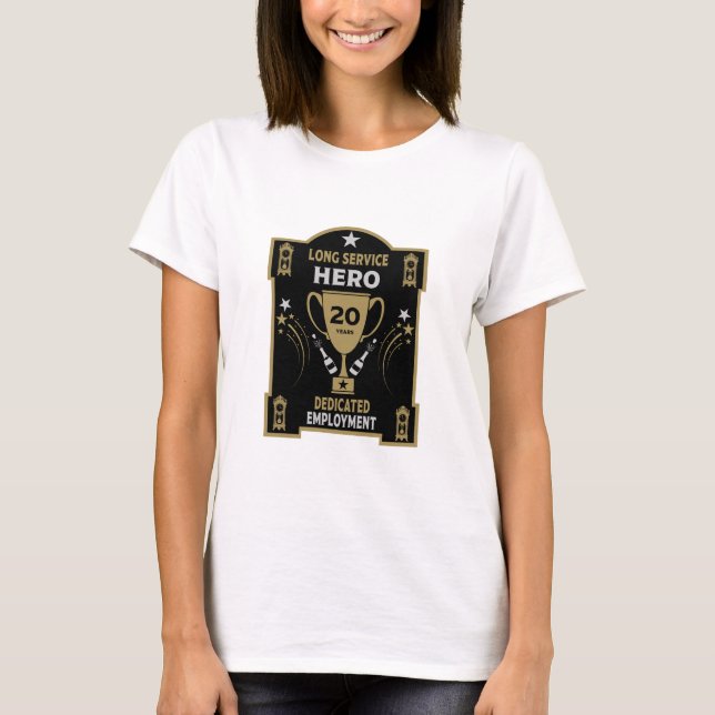 Camiseta Reconhecimento do Serviço de Emprego Longo Vinte A (Frente)