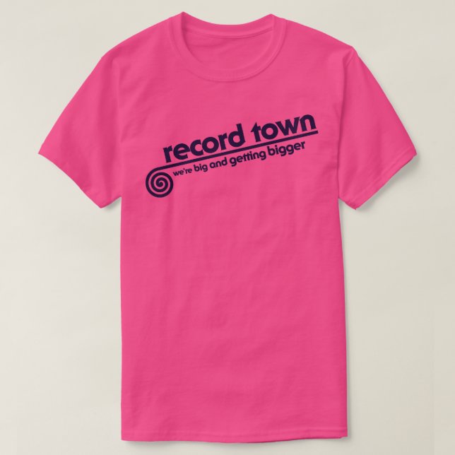 Camiseta Record Town Defunct 80s Music Store (Frente do Design)