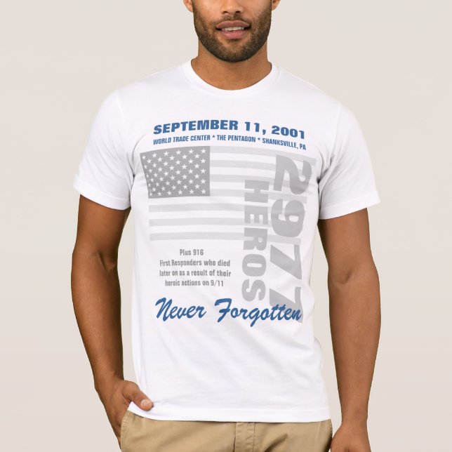 Camiseta Recordando 9/11 - O dobro tomou partido (Frente)