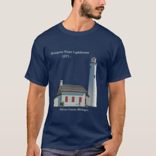 camiseta recortada do farol de Sturgeon Point escu