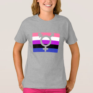 Camiseta Recorte da Bandeira Genderfluida