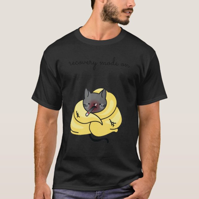 Camiseta Recovery Mode On Get Well   Injury Tuxedo Cat (Frente)