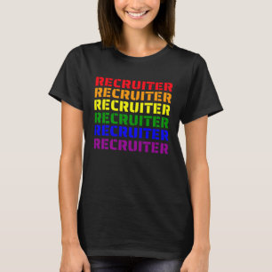 Camiseta Recrutador LGBTQ Colorido Orgulho gay R de Palavra