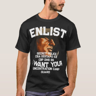 CAMISETA RECRUTAMENTO TRUMP GELADEIRA CBP DHS SS GESTAPO CS