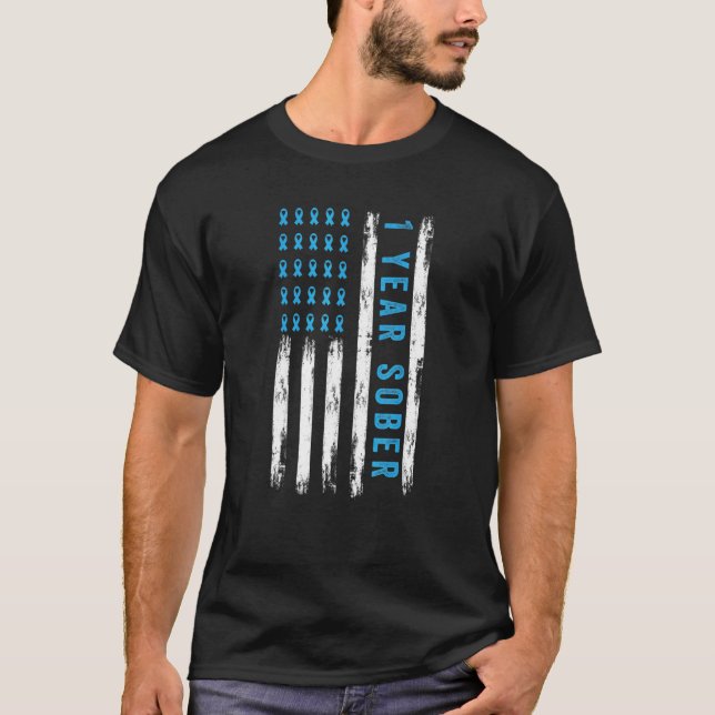 Camiseta Recuperação De Vício De Álcool Medicamentoso Um An (Frente)