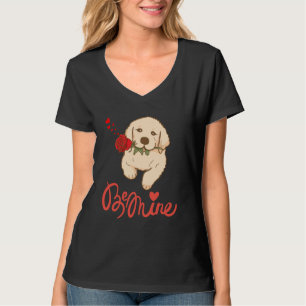 Camiseta Recuperador de ouro com um rosa. Seja Mim