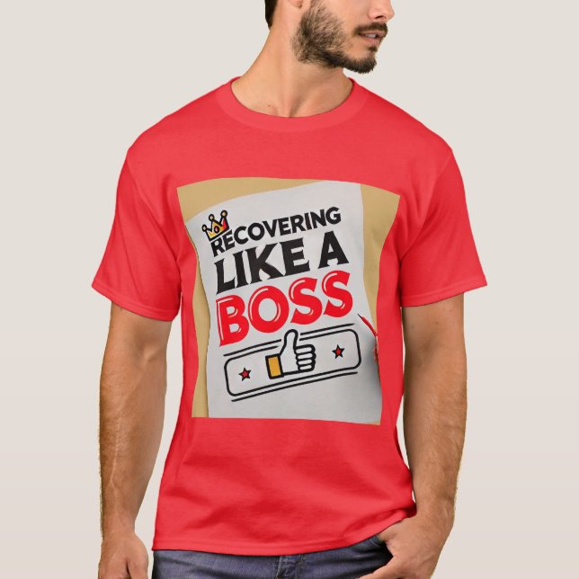 Camiseta Recuperando como um chefe - Engraçado, fique bem e (Frente)