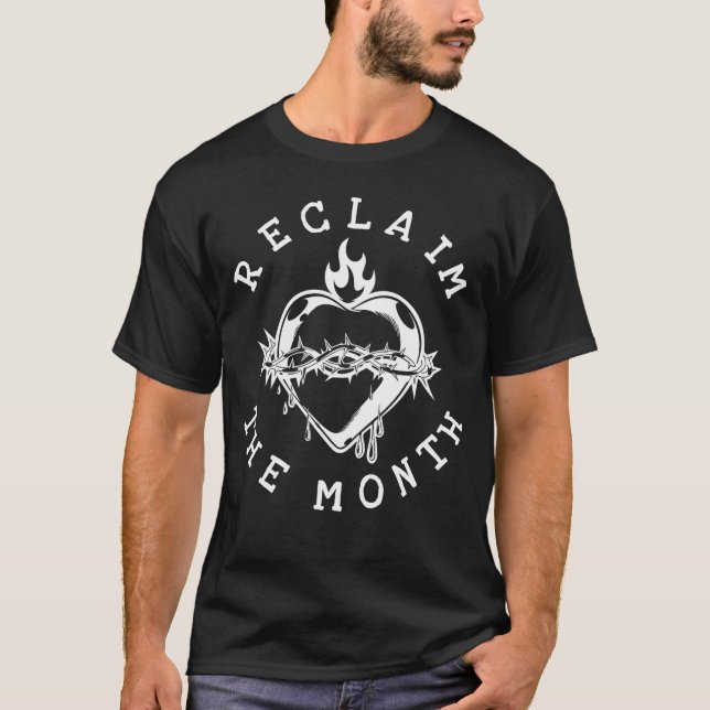 Camiseta Recuperar A Imagem Mês Sagrada Do Coração Junto Mê (Frente)