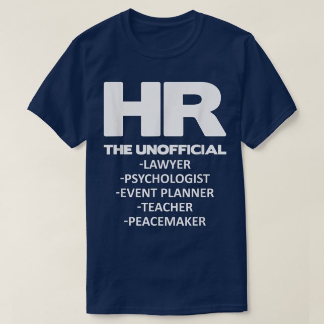 Camiseta Recursos Humanos Engraçados HR Usa Tudo (Frente do Design)