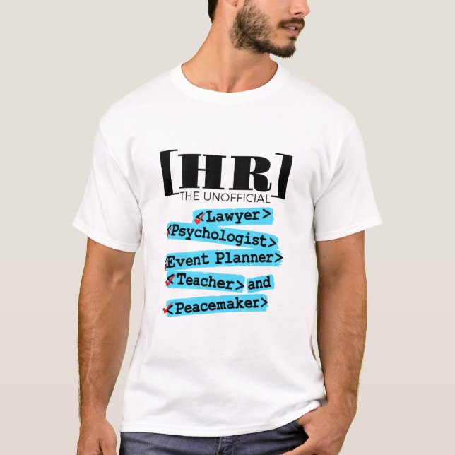 Camiseta Recursos Humanos não oficial Engraçado HR (Frente)