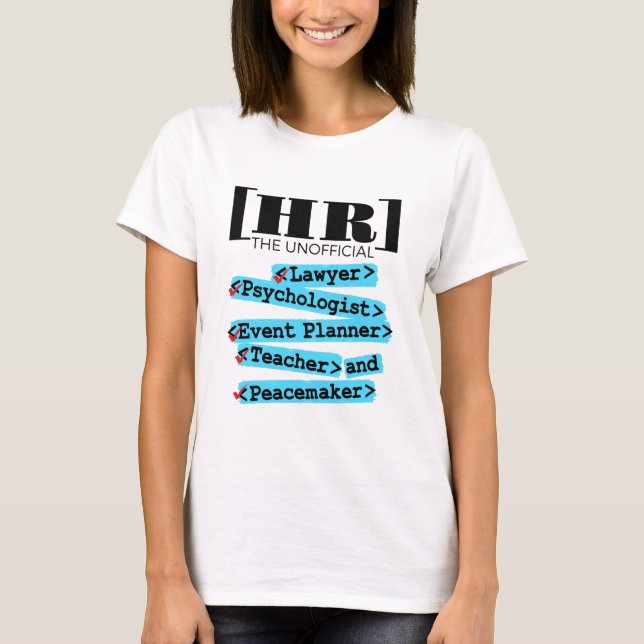 Camiseta Recursos Humanos não oficial Engraçado HR (Frente)